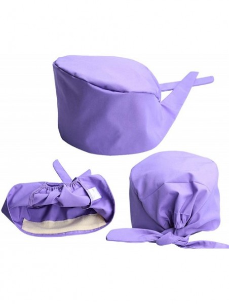 Newsboy Caps Women's Anti Dust Working Cap Adjustable Cotton Cap with Sweatband for Women and Men - Purple - CT18MH3IL5X $16.64