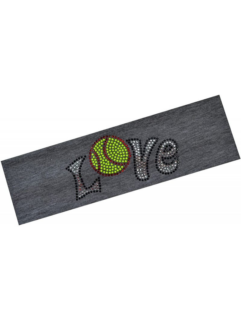 Headbands Softball Team Gift Love Softball Rhinestone Cotton Stretch Headband for Girls Teens and Adults - Dark Gray - CQ11TL...