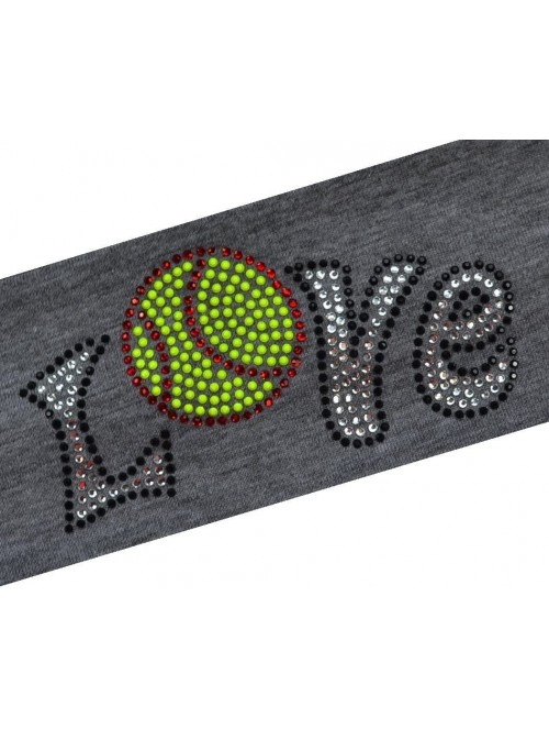 Headbands Softball Team Gift Love Softball Rhinestone Cotton Stretch Headband for Girls Teens and Adults - Dark Gray - CQ11TL...