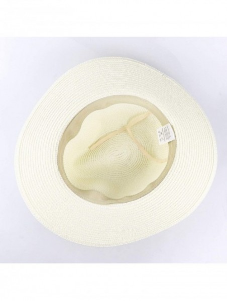 Sun Hats Women Straw Panama Hat Felt Fedora Beach Sun Hat Vintage Headband Wide Brim Straw Roll up Hat UPF 30+ - C61947R8XY9 ...