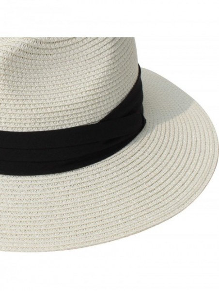 Sun Hats Women Straw Panama Hat Felt Fedora Beach Sun Hat Vintage Headband Wide Brim Straw Roll up Hat UPF 30+ - C61947R8XY9 ...