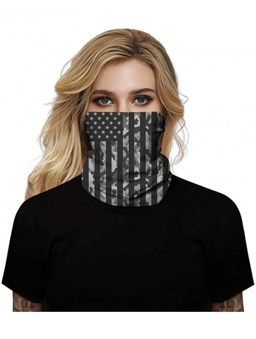 Balaclavas Bandanas Face Scarf Single Pack Print Unisex Headband Head Wrap - American Flag-01 - CH197QYRWRK $13.91