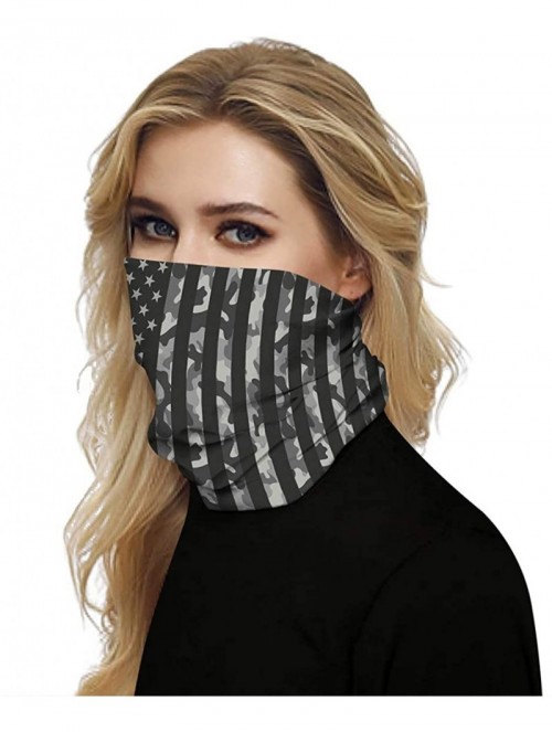 Balaclavas Bandanas Face Scarf Single Pack Print Unisex Headband Head Wrap - American Flag-01 - CH197QYRWRK $13.91