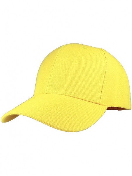 Baseball Caps Plain Baseball Cap Adjustable Back Strap 3 PC - Yellow - CZ18Z6RA2W4 $14.23