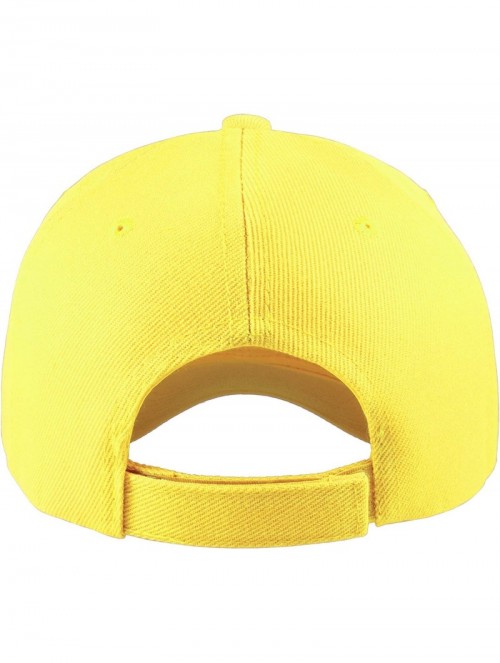 Baseball Caps Plain Baseball Cap Adjustable Back Strap 3 PC - Yellow - CZ18Z6RA2W4 $14.23