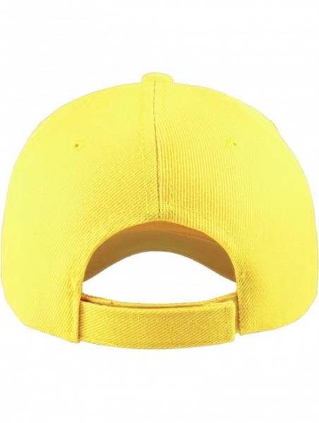 Baseball Caps Plain Baseball Cap Adjustable Back Strap 3 PC - Yellow - CZ18Z6RA2W4 $14.23