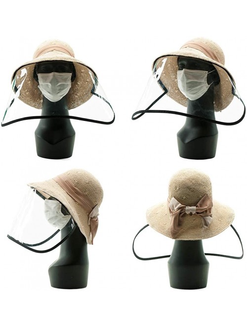 Sun Hats Packable Womens Straw Cloche Derby Fedora Summer Wide Brim Sun Hat Floppy Beach 55-60cm - 00052beige - CS18CMY846E $...