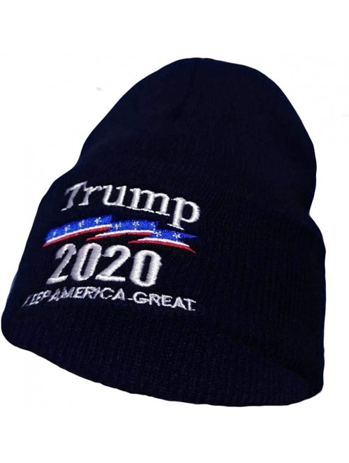 Skullies & Beanies Keep America Great 2020 Donald Trump Unisex Cuffed Plain Skull Knit Hat Cap - Navy 003 - C718YLX50NX $12.67