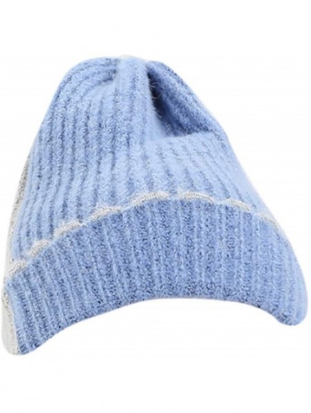 Skullies & Beanies Women's Solid Color Wool Knit Hats Earmuffs Parent-Child Caps - Sky Blue4 - CH18ULKYRLI $11.91