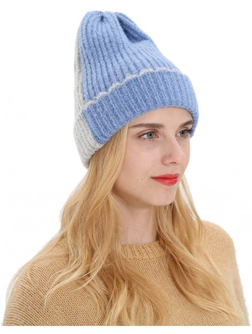 Skullies & Beanies Women's Solid Color Wool Knit Hats Earmuffs Parent-Child Caps - Sky Blue4 - CH18ULKYRLI $11.91