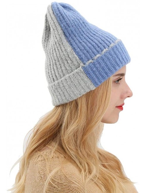 Skullies & Beanies Women's Solid Color Wool Knit Hats Earmuffs Parent-Child Caps - Sky Blue4 - CH18ULKYRLI $11.91