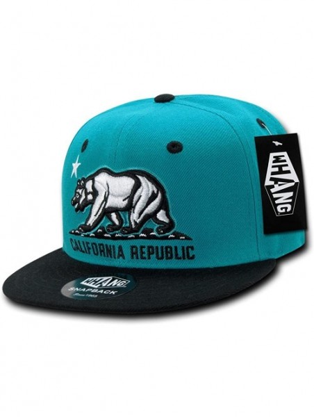 Skullies & Beanies California Republic Snapbacks - Teal Black - C211EA99GM1 $20.73