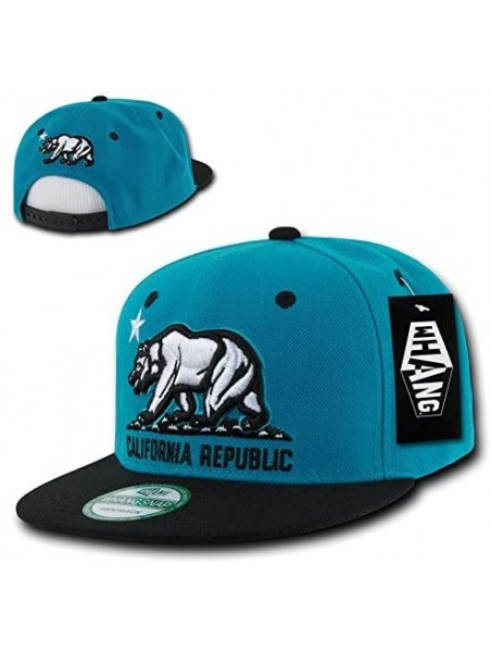 Skullies & Beanies California Republic Snapbacks - Teal Black - C211EA99GM1 $20.73