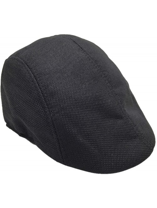 Newsboy Caps Men's Flat Cap Newsboy Ivy Irish Hats Casual Breathable Beret Summer Visor Hat Sunhat Cabbie Driving Hat - Black...