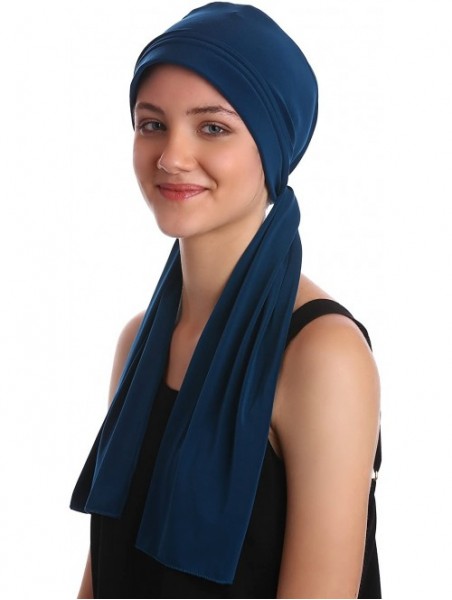 Sun Hats Versatile Headwear with Long Tails for Hairloss - Chemo Hats for Women - Teal - CX11QK5LP73 $24.97