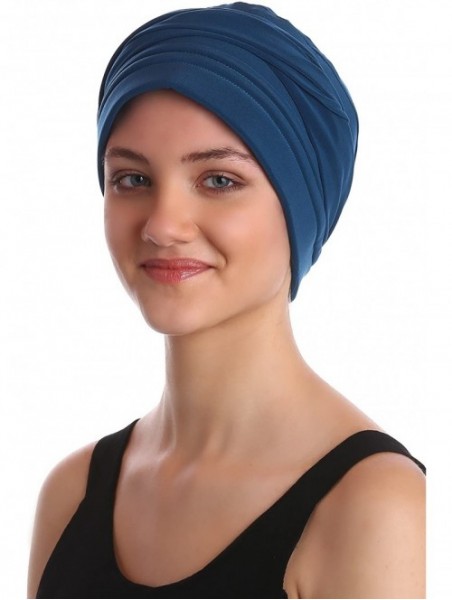 Sun Hats Versatile Headwear with Long Tails for Hairloss - Chemo Hats for Women - Teal - CX11QK5LP73 $24.97