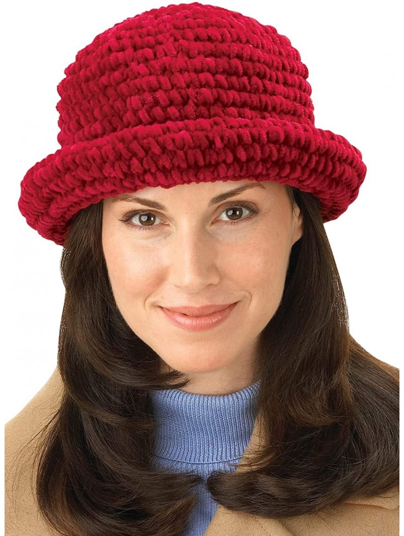 Sun Hats Roll-Brim Chenille Hat - Red - CE113WI7H5Z $13.07