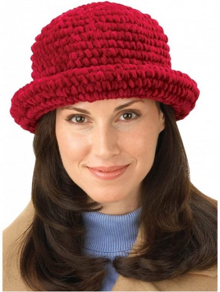 Sun Hats Roll-Brim Chenille Hat - Red - CE113WI7H5Z $13.07