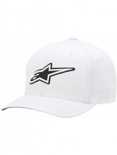 Baseball Caps Men's Curved Bill Structured Crown Flex Back 3D Embroidered Logo Flexfit Hat - Corporate White - C311Q1YRVC1 $3...