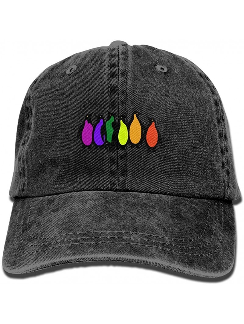 Skullies & Beanies Gay Pride Rainbow Penguins Adult Sport Adjustable Baseball Cap Cowboy Hat - Black - C21864AZ27I $14.81