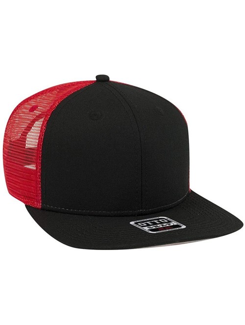 Baseball Caps SNAP Hawaiian Pattern Square Flat Visor 6 Panel Pro Style Snapback Hat - Blk/Blk/Red - C812O8HLBX4 $16.85