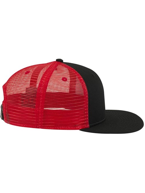 Baseball Caps SNAP Hawaiian Pattern Square Flat Visor 6 Panel Pro Style Snapback Hat - Blk/Blk/Red - C812O8HLBX4 $16.85