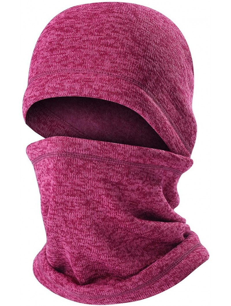 Balaclavas Balaclave Fleece Windproof Ski Mask Face Mask Tactical Hood Neck Warmer - Knitting-heather Fushcia - CI18LR4Y2UX $...