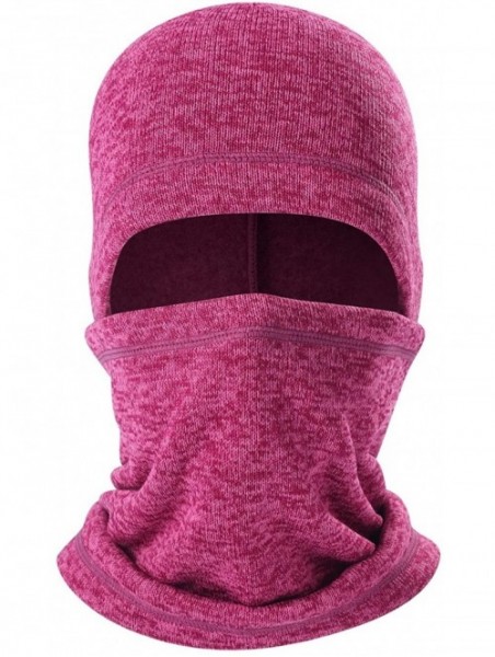 Balaclavas Balaclave Fleece Windproof Ski Mask Face Mask Tactical Hood Neck Warmer - Knitting-heather Fushcia - CI18LR4Y2UX $...