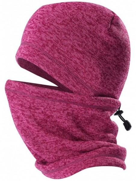 Balaclavas Balaclave Fleece Windproof Ski Mask Face Mask Tactical Hood Neck Warmer - Knitting-heather Fushcia - CI18LR4Y2UX $...