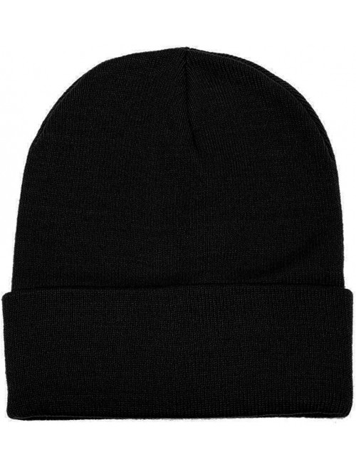 Skullies & Beanies Unisex Knitted Winter Beanie Hat 6 Pcs - Black - CF18K0MMGOA $23.23