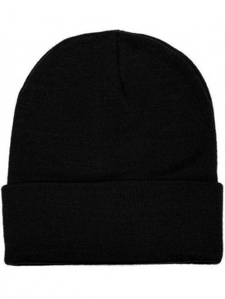 Skullies & Beanies Unisex Knitted Winter Beanie Hat 6 Pcs - Black - CF18K0MMGOA $23.23