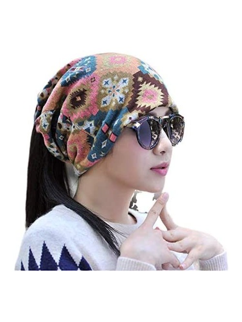 Skullies & Beanies Men Women's Cotton Baggy Slouchy Beanie Chemo Hat Cap Scarf - Colourful - CQ193TY7SWR $13.29