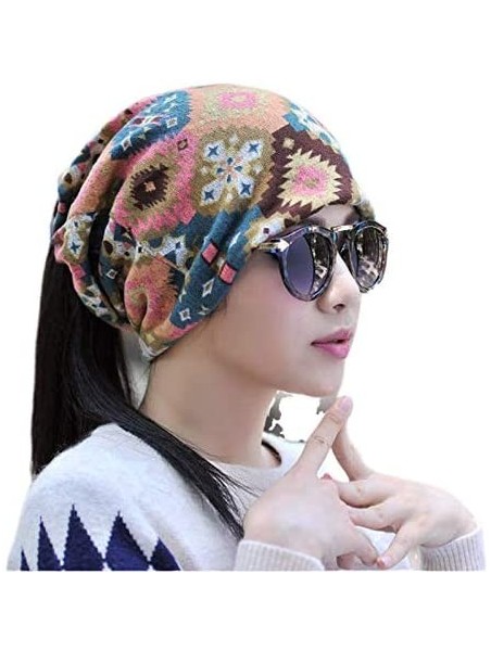 Skullies & Beanies Men Women's Cotton Baggy Slouchy Beanie Chemo Hat Cap Scarf - Colourful - CQ193TY7SWR $13.29