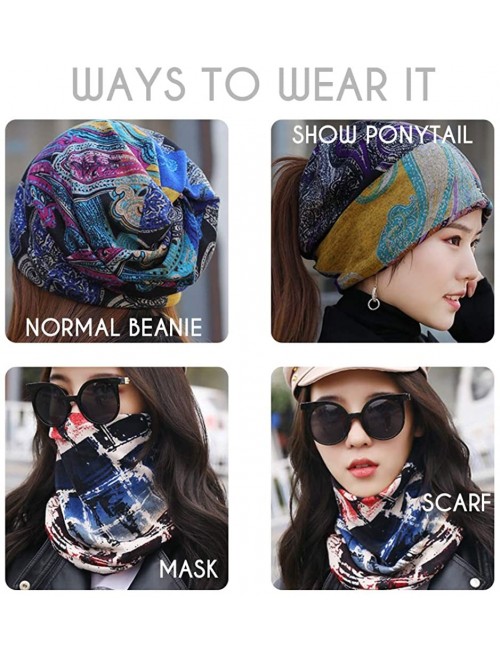 Skullies & Beanies Men Women's Cotton Baggy Slouchy Beanie Chemo Hat Cap Scarf - Colourful - CQ193TY7SWR $13.29