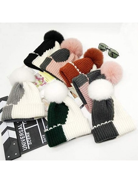 Skullies & Beanies knife Knitted Winter Snowboarding Slouchy - Pink & White - CY18IWXLSMS $16.12