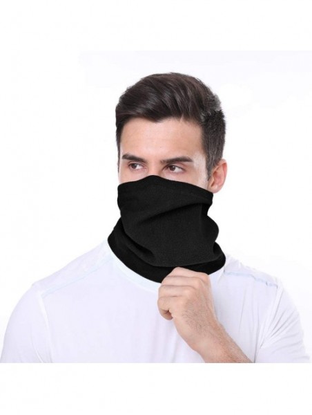 Balaclavas Fleece Face Mask Scarf Neck Gaiter Multi-Season Multifunctional Headwear for Men Women - Black - CY197X00SU9 $11.24