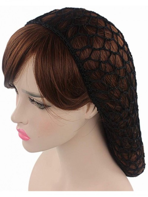 Skullies & Beanies Women Soft Rayon Snood Hat Hair Net Crocheted Hair Net Cap Mix Colors Dropshipping - Fw-12-beige - CI196Y7...