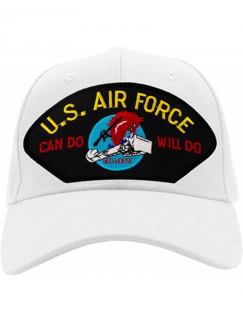 Baseball Caps US Air Force Red Horse - Charging Charlie Hat/Ballcap Adjustable One Size Fits Most - White - CJ18NIRZ8W3 $28.74