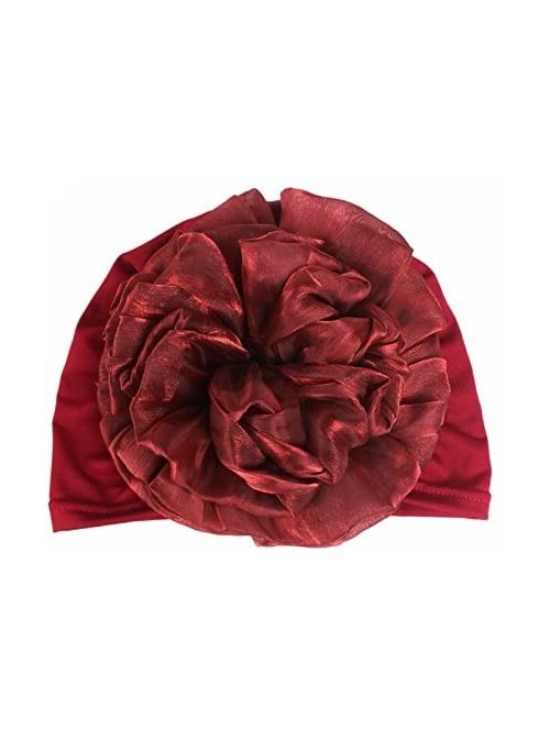 Skullies & Beanies Women Flower Elastic Turban Beanie Head Scarf wrap Chemo Cap hat for Cancer Patient - Red - CX18744N36X $1...