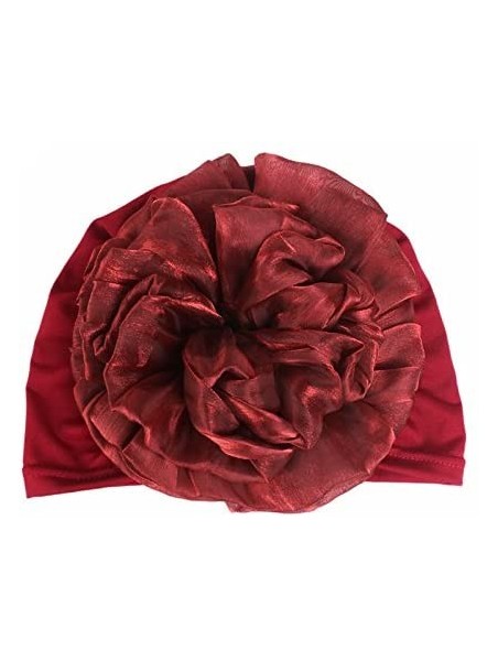 Skullies & Beanies Women Flower Elastic Turban Beanie Head Scarf wrap Chemo Cap hat for Cancer Patient - Red - CX18744N36X $1...