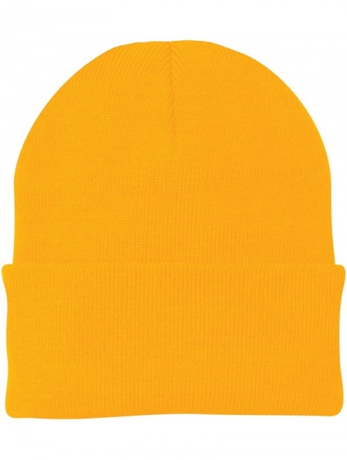 Skullies & Beanies Port & Company Men's Knit Cap - Athletic Gold - C611QDRYA01 $10.24