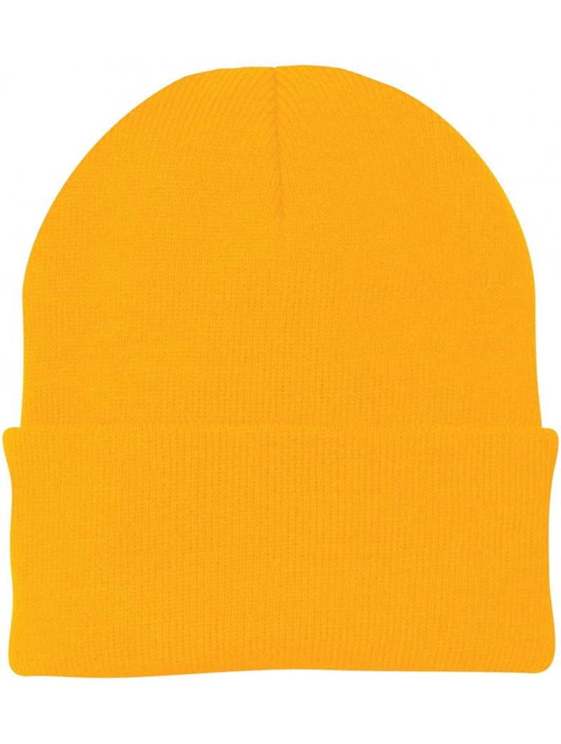 Skullies & Beanies Port & Company Men's Knit Cap - Athletic Gold - C611QDRYA01 $10.24