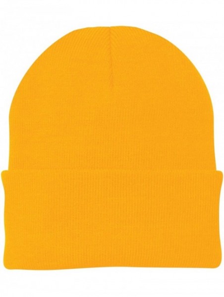 Skullies & Beanies Port & Company Men's Knit Cap - Athletic Gold - C611QDRYA01 $10.24