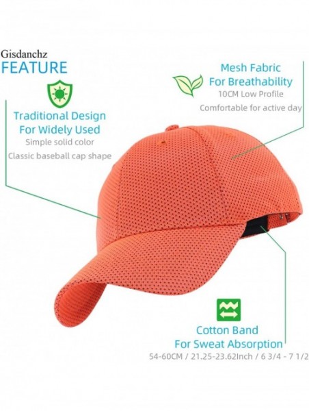 Baseball Caps Unisex Breathable Mesh Baseball Cap Adjustable One Size - Breathable - Orange - CC18UYO7U8M $14.22