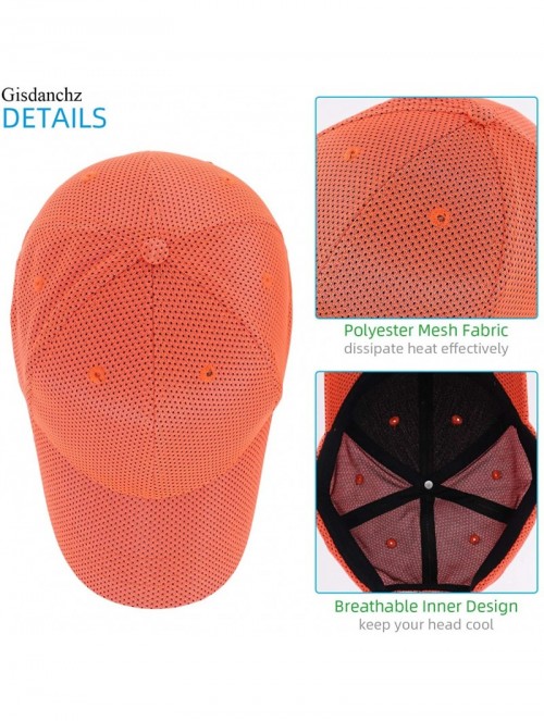 Baseball Caps Unisex Breathable Mesh Baseball Cap Adjustable One Size - Breathable - Orange - CC18UYO7U8M $14.22