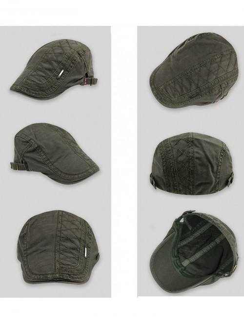 Newsboy Caps Cotton Men's Gatsby Cap Newsboy Ivy Newsboy Hunting Hat - Army Green - CS12LD28YHV $15.71