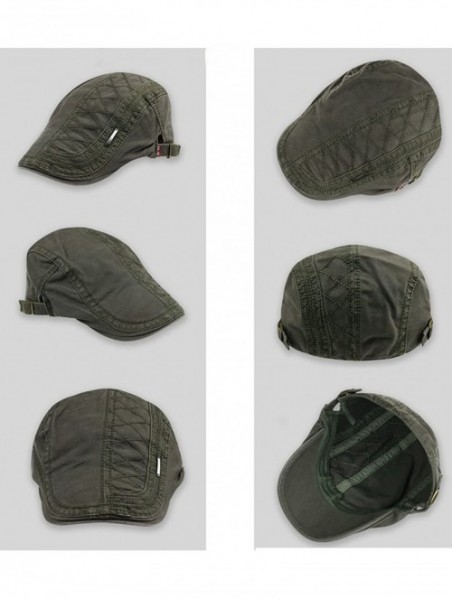 Newsboy Caps Cotton Men's Gatsby Cap Newsboy Ivy Newsboy Hunting Hat - Army Green - CS12LD28YHV $15.71