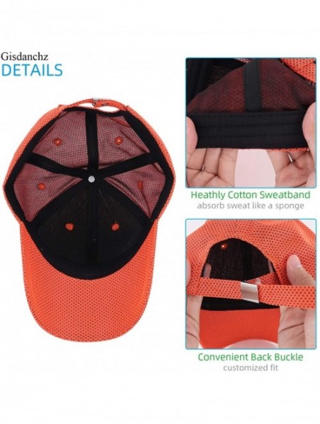 Baseball Caps Unisex Breathable Mesh Baseball Cap Adjustable One Size - Breathable - Orange - CC18UYO7U8M $14.22