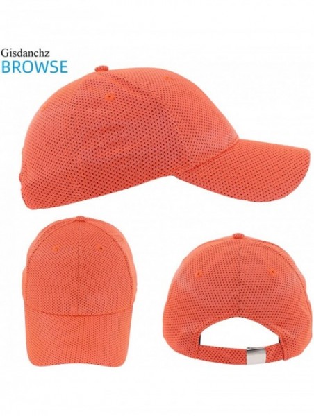 Baseball Caps Unisex Breathable Mesh Baseball Cap Adjustable One Size - Breathable - Orange - CC18UYO7U8M $14.22