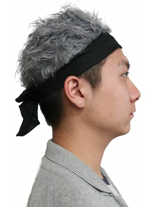 Visors Flair Hair Visor Sun Cap Wig Peaked Novelty Baseball Hat with Spiked Hair - 9.tie Grey - CH18ZYLOSD4 $13.07